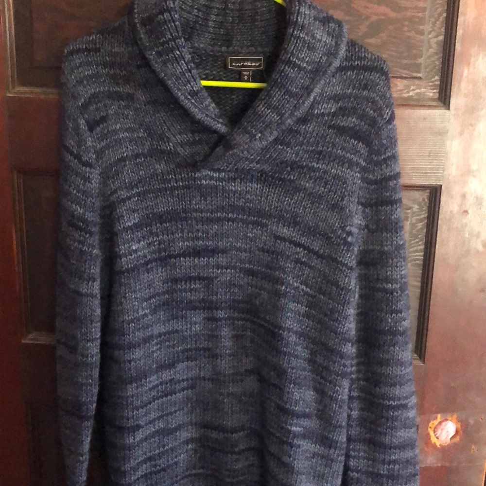 Blue Shawl Express Neck Sweater